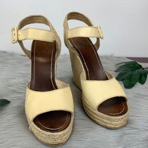 ETTORE MASOTTI Cream Espadrille Wedge Sandals